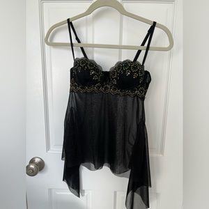Victoria’s Secret Sexy Little Things Black Lingerie Top, rainbow shimmer (34B)